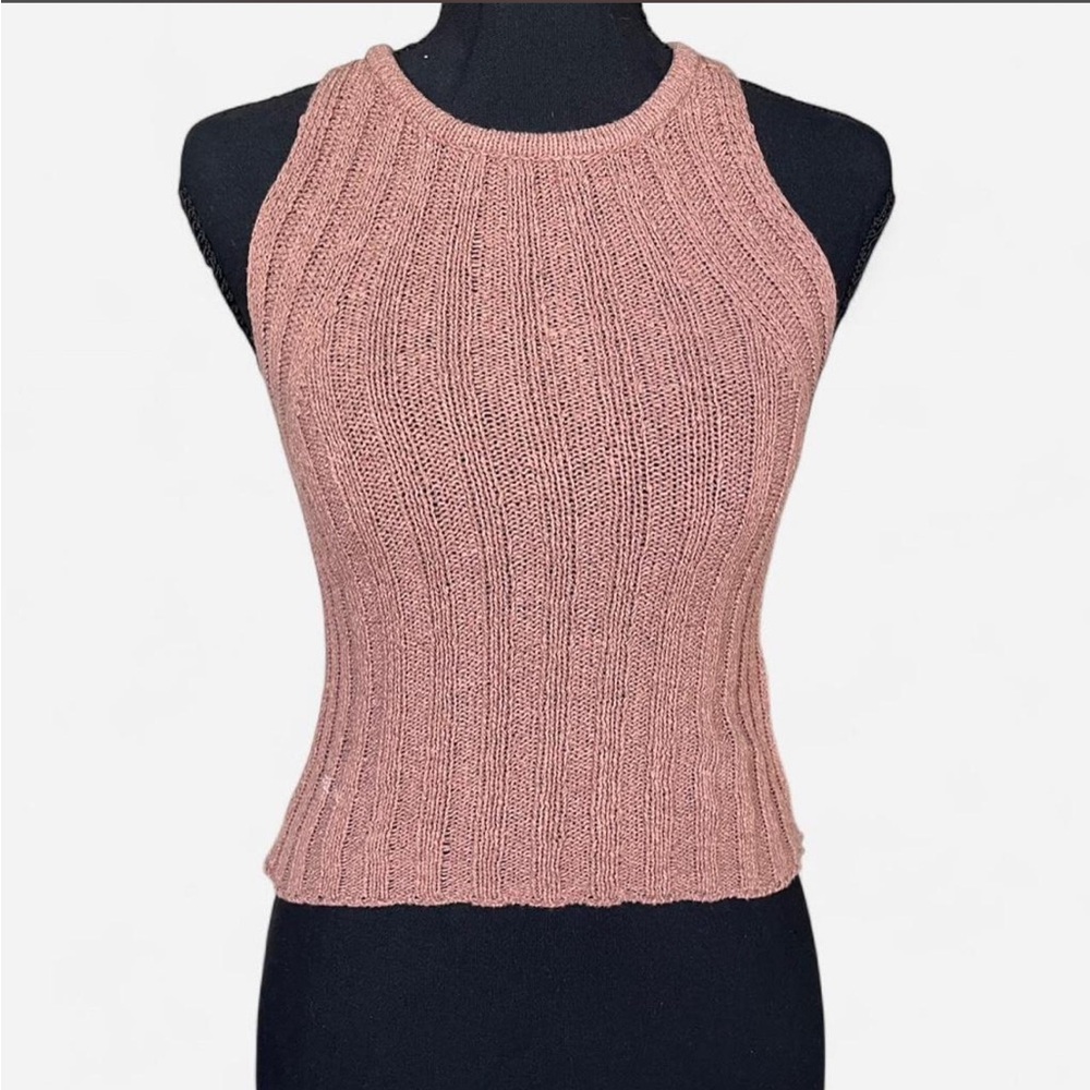 Sincerely Jules XS Rose/Brown Ribbed Knit Tank Top